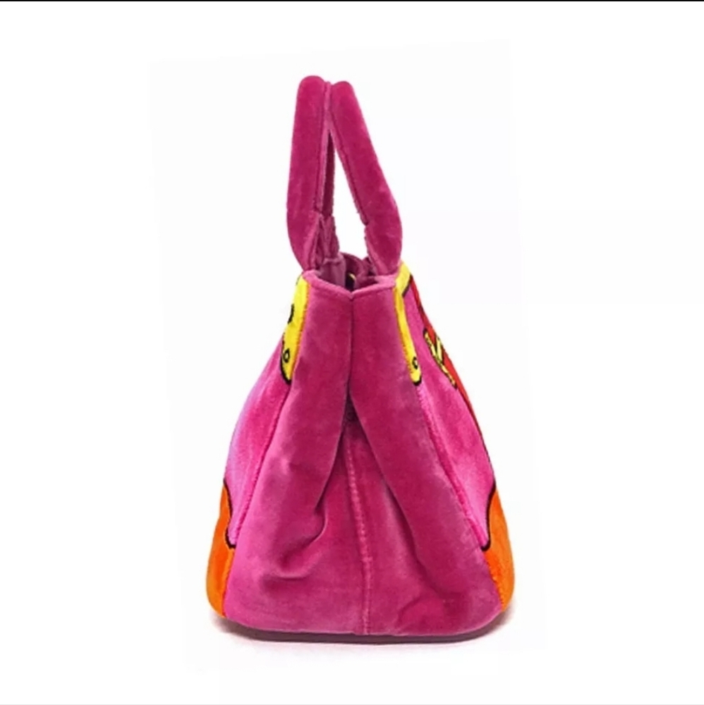 PRADA Mini Canapa Velvet Belt Motif Hand Bag - Picture 2 of 11